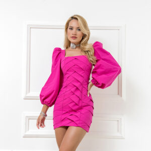 vestido corto manga abullonada