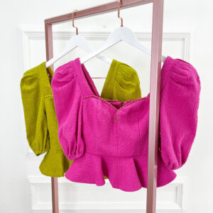 BLUSA PEPLUM MANGA BUFANTE
