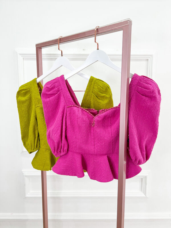 BLUSA PEPLUM MANGA BUFANTE