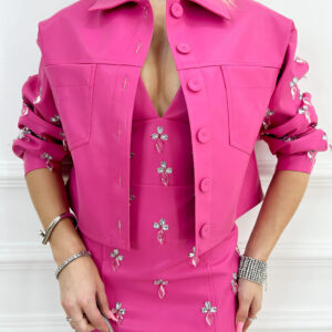 CAMPERA CUERO CON PIEDRAS