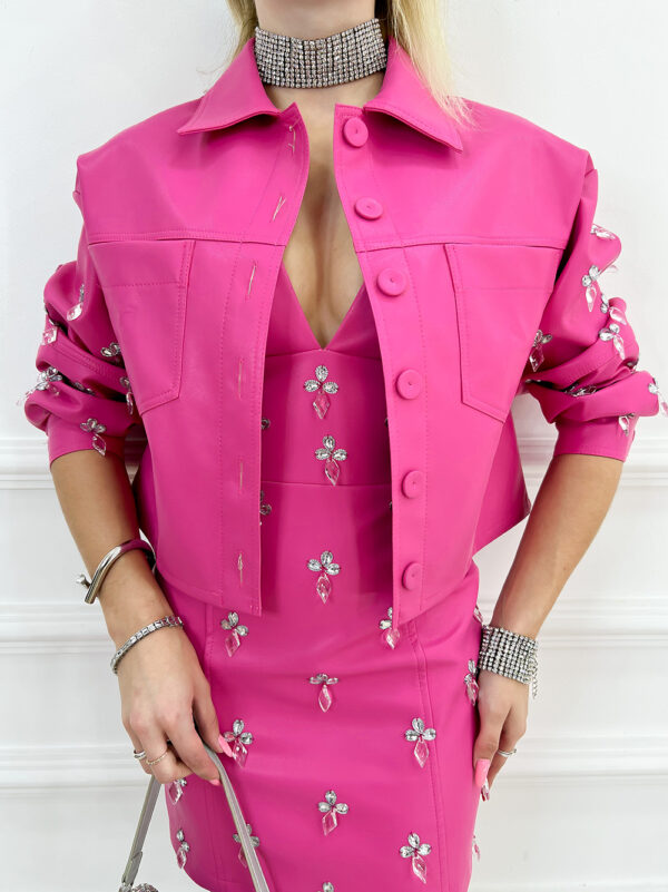 CAMPERA CUERO CON PIEDRAS